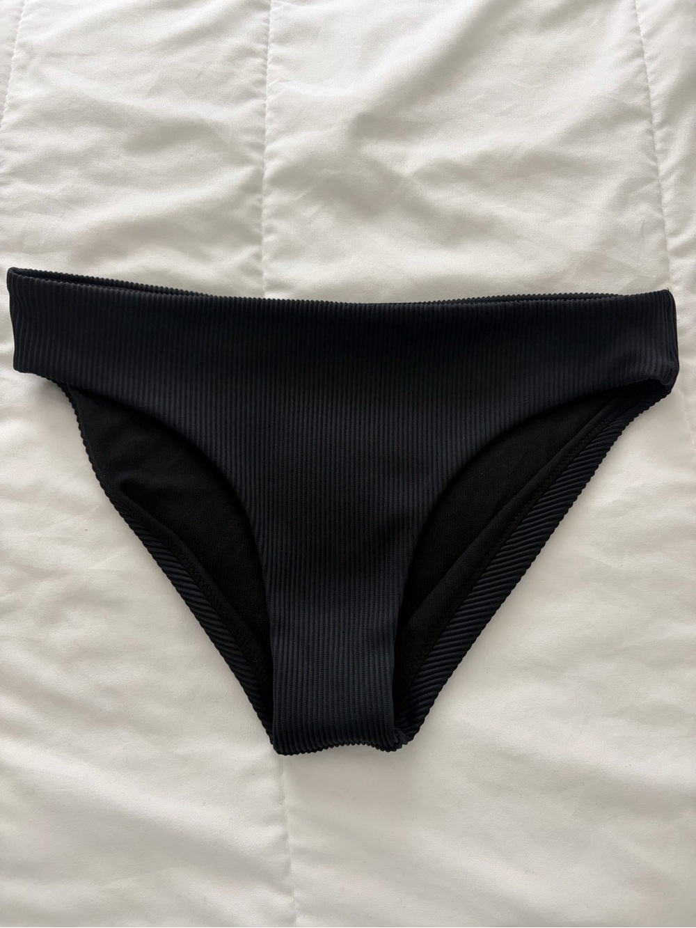 Roxy Low Rise Ribbed Fine Line Bikini Bottom M Black